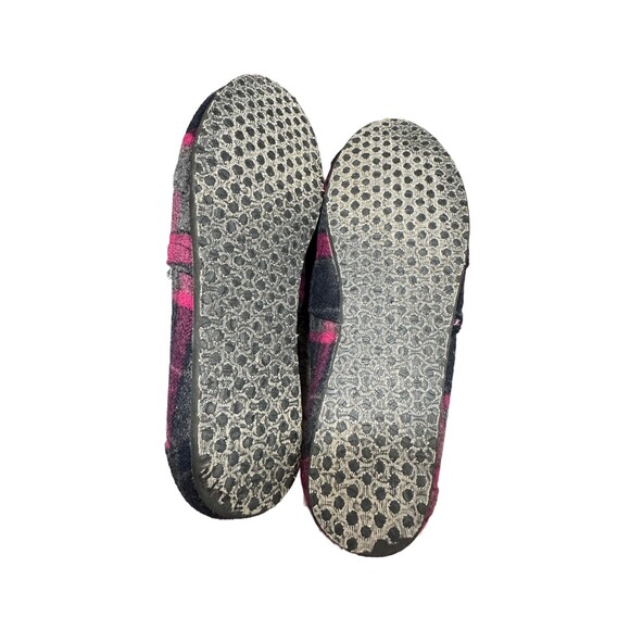 Toms Womens Size 9.5 Cozy Fairy Pink Plaid Loafers Canvas Comfortable Alpargatas - Picture 3 of 5